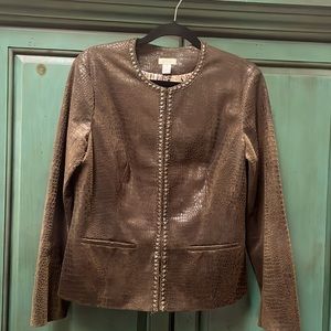 Chico’s Polyester/Polyurethane Ladies Jacket Size 1 (8/10/Med)